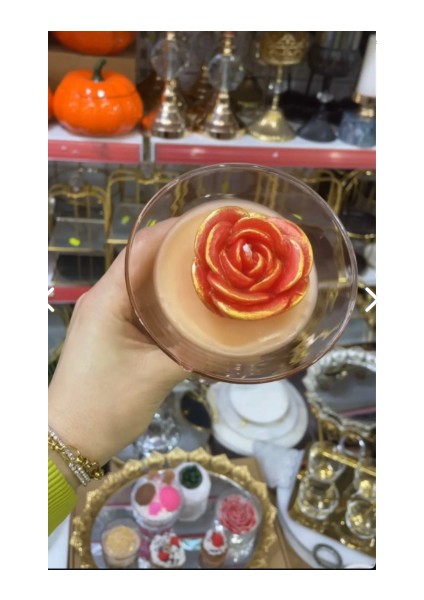 Cam Kadehte Gül Mum Kokulu modelleri