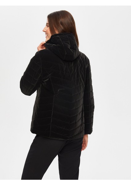 Zincir Şerit Detaylı Kadife Görünümlü Kapitone Mont 005 indirimleri