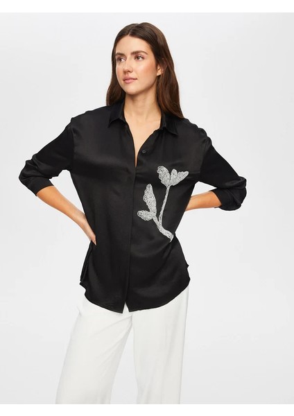 Çiçek Boncuk Nakışlı Kendinden Dokulu Şık Tunik 004 fiyatları