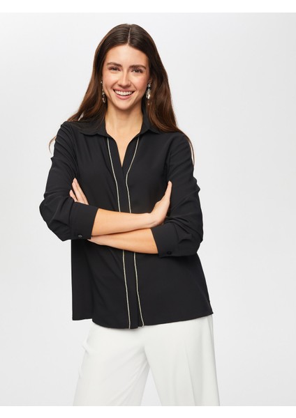 Zincir Şerit Detaylı Şık Gömlek 014 fırsatları