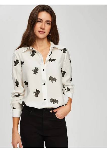 Allover Çiçek Flok Baskılı Tunik 014 modelleri