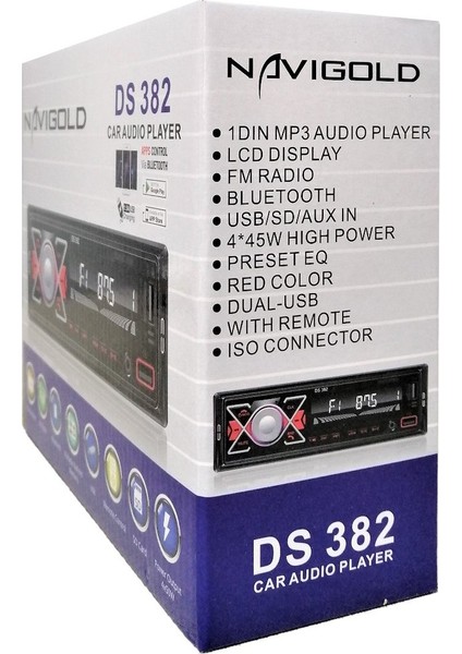 Navigold Ds 382 USB Aux Bt Fm Radyo Sd Cart Oto Teyp