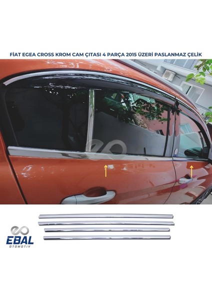 Fiat Egea Cross Krom Cam Çıtası 4 Parça 2020 ve Üzeri P.çelik