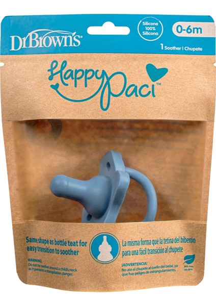 Dr Browns Happypaci Silikon Emzik Tekli Paket 6+ Ay Mavi