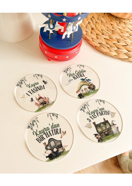 Harry Potter Temalı Pleksi Bardak Altlığı - Bebek Hediyeliği ve Doğum Günü Hatırası 30 Adet