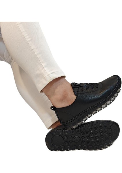 9050 Siyah Deri Şeffaf Taban Kadın Ayakkabı modelleri