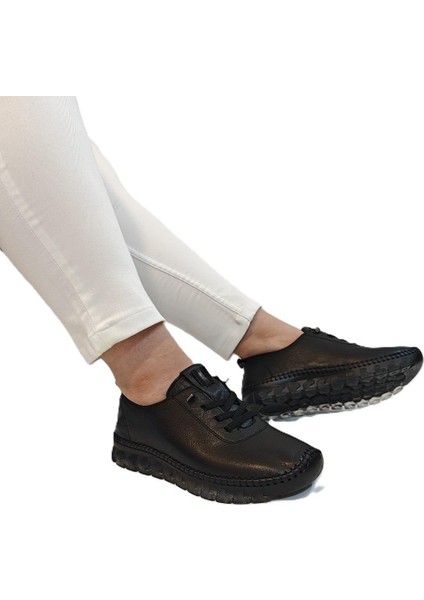 9050 Siyah Deri Şeffaf Taban Kadın Ayakkabı fırsatları