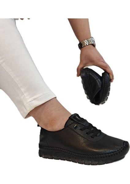 9050 Siyah Deri Şeffaf Taban Kadın Ayakkabı indirimleri