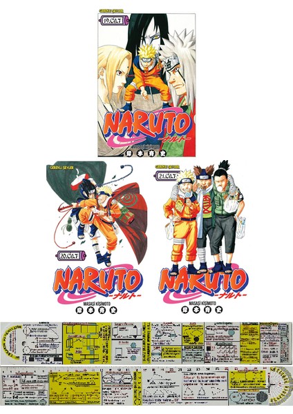 Manga Seti / Naruto 19. 20. 21. Ciltler (Matematik Öğreten Cetvel) - Masaşi Kişimoto