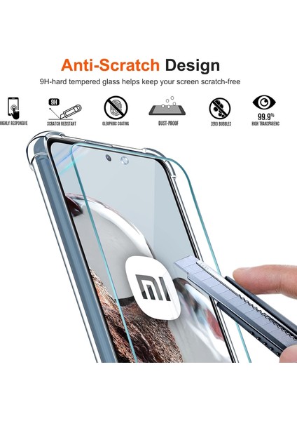 Xiaomi Mi 12T - Mi 12T Pro Uyumlu Kılıf Köşe Korumalı Darbeye Dayanıklı Antişok Şeffaf Silikon + 9h Ekran Koruyucu Cam 2in1 Set fiyatları