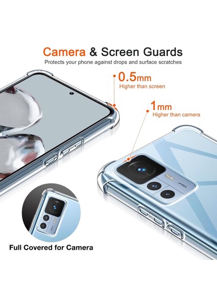 Xiaomi Mi 12T - Mi 12T Pro Uyumlu Kılıf Köşe Korumalı Darbeye Dayanıklı Antişok Şeffaf Silikon + 9h Ekran Koruyucu Cam 2in1 Set indirimleri