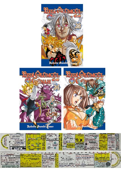 Manga Seti / Yedi Ölümcül Günah 23. 24. 25. Ciltler (Matematik Öğreten Cetvel) - Nakaba Suzuki