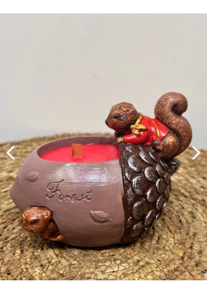 Hediyelik Sincap Mumluk Dekor Hediyelik 14 x 6 x 9 cm