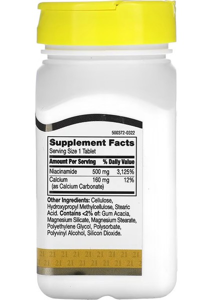 Prolonged Release Energy Support Niacinamide 500 Mg 110 Tablet (Non-Flush)