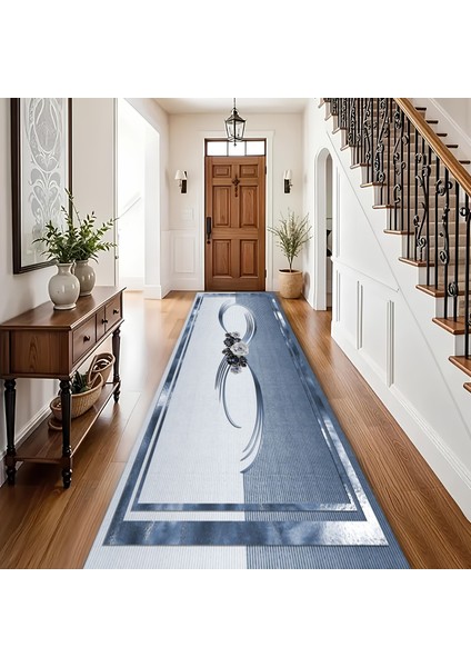Dekoratif Salon Mutfak Koridor Halısı Modern Mavi 4011 fiyatları