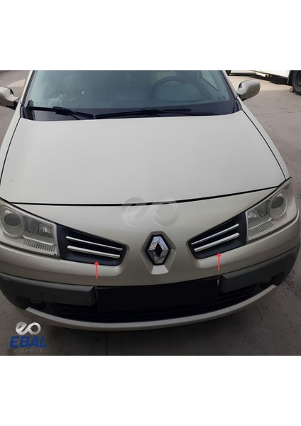 Renault Megane 2 Krom Ön Panjur 4 Prç. 2006-2010 Model arası uyumlu Paslanmaz Çelik