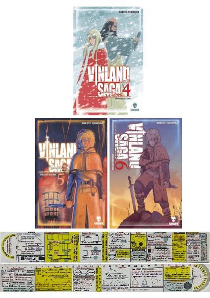 Manga Seti / Vinland Saga 4. 5. 6. Ciltler (Matematik Öğreten Cetvel) - Makoto Yukimara