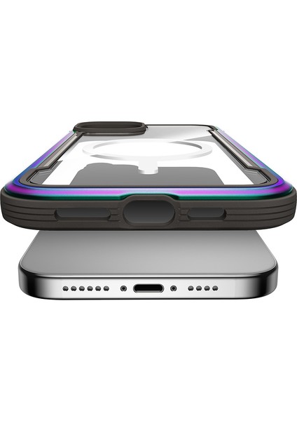 iPhone 15 Kılıf Magsafe Şarj Özellikli Airbagli Raptic Shield Serisi Şeffaf Arka Yüzey Kapak Renkli