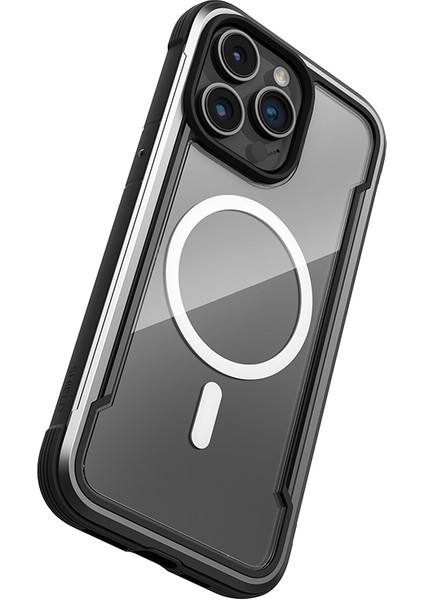 iPhone 15 Pro Kılıf Magsafe Uyumlu Airbagli Raptic Shield Serisi Şeffaf Arka Yüzey Kapak Siyah