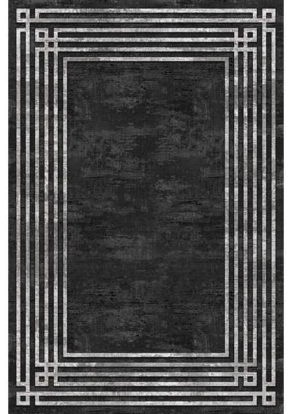 Dekoratif Salon Mutfak Koridor Halısı Modern Siyah 4013 indirimleri