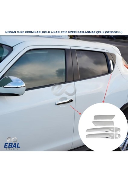 Nissan Juke Krom Kapı Kolu 4 Kapı 2010 Üzeri (sensörlü) Paslanmaz Çelik