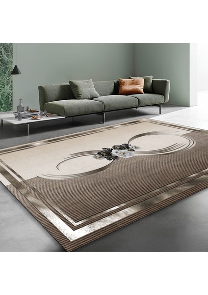 Dekoratif Salon Mutfak Koridor Halısı Modern Vizon 4011