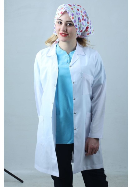 Kadın Klasik Yaka Beyaz Uzun Kollu Uzun Doktor Önlük, Hemşire, Eczacı Öğretmen Laboratuvar Önlüğü fırsatları