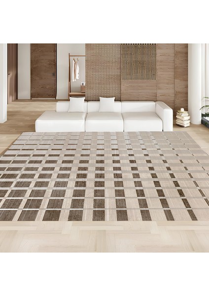 Dekoratif Salon Mutfak Koridor Halısı Modern Vizon 4017