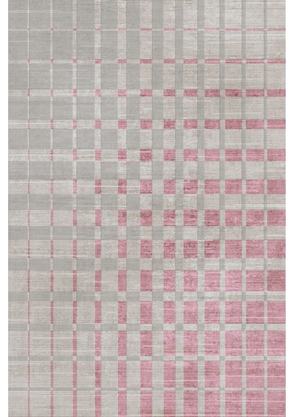 Dekoratif Salon Mutfak Koridor Halısı Modern Pembe 4017