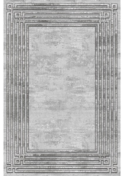 Dekoratif Salon Mutfak Koridor Halısı Modern Gri 4013