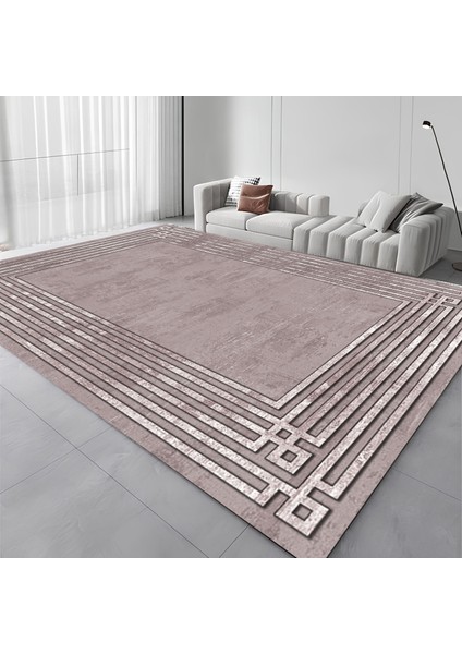 Dekoratif Salon Mutfak Koridor Halısı Modern Pembe 4013