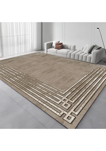 Dekoratif Salon Mutfak Koridor Halısı Modern Vizon 4013