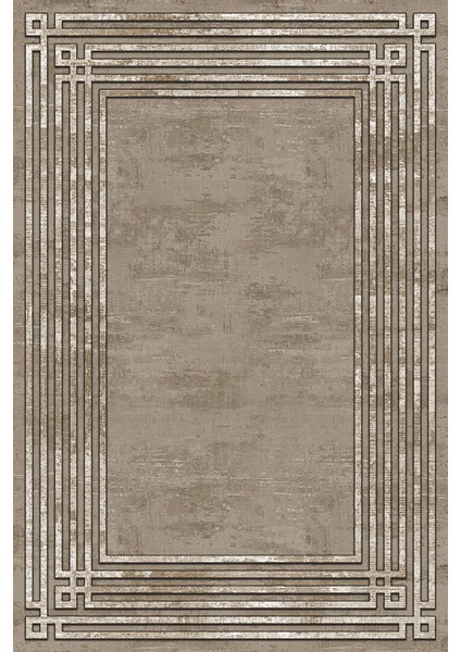 Dekoratif Salon Mutfak Koridor Halısı Modern Vizon 4013
