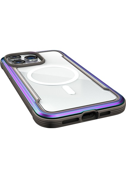 iPhone 15 Pro Max Kılıf Magsafe Uyumlu Airbagli Raptic Shield Serisi Şeffaf Arka Yüzey Kapak Renkli modelleri