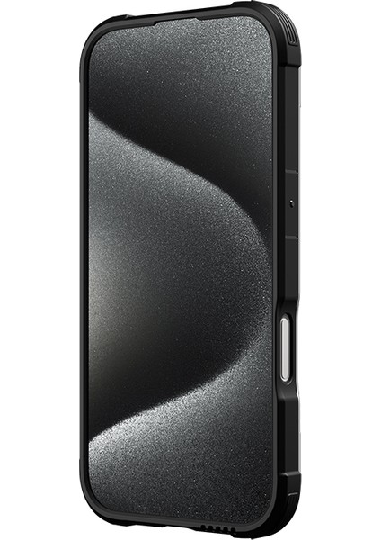 iPhone 16 Kılıf Magsafe Şarj Özellikli Airbagli Raptic Shield Serisi Şeffaf Arka Yüzey Kapak Siyah