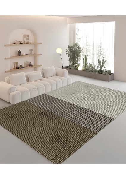 Dekoratif Salon Mutfak Koridor Halısı Modern Vizon 4015