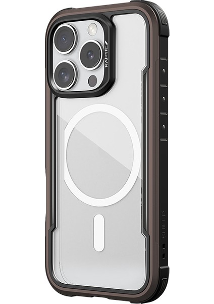 iPhone 16 Pro Max Kılıf Magsafe Uyumlu Airbagli Raptic Shield Serisi Şeffaf Kapak Kahverengi