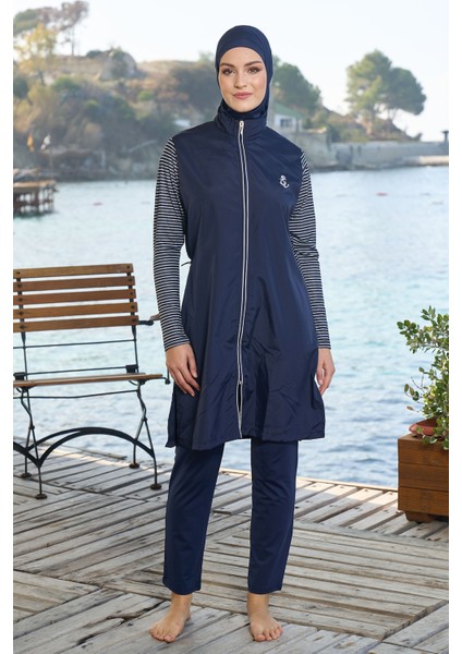Tam Kapalı Tesettür Mayo 25950 Koyu Lacivert