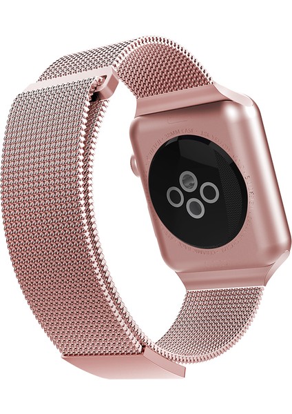 Watch 44MM Uyumlu Metal Hasır Kordon Mesh Band Serisi Rose Gold