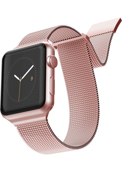 Watch 44MM Uyumlu Metal Hasır Kordon Mesh Band Serisi Rose Gold fiyatları