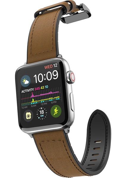 Watch 38MM Uyumlu Deri Kordon Hybrid Leather Serisi Kahverengi fiyatları