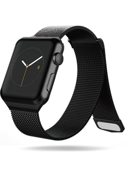 Watch 42MM Uyumlu Metal Hasır Kordon Hybrid Serisi Siyah