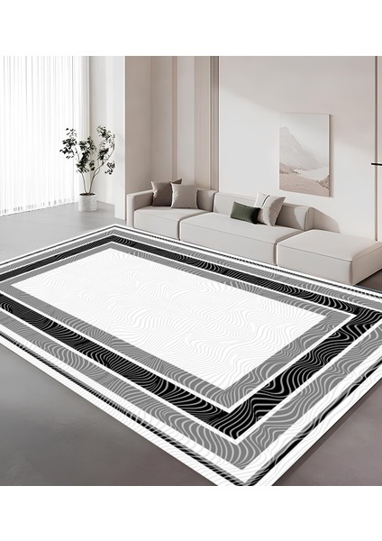 Dekoratif Salon Mutfak Koridor Halısı Modern Gri 4012