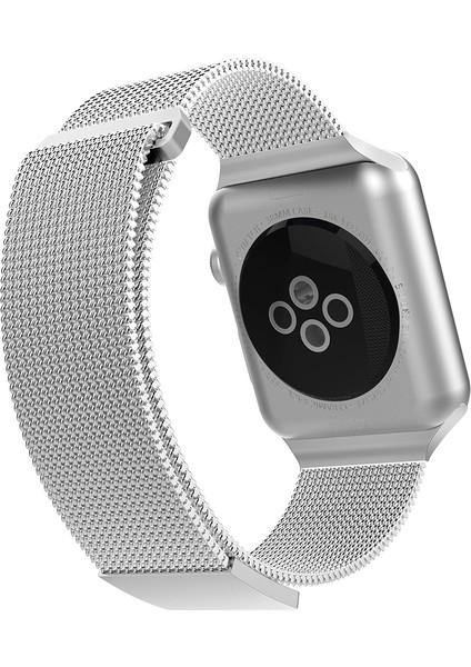 Watch 10 42MM Uyumlu Metal Hasır Kordon Mesh Band Serisi Gümüş