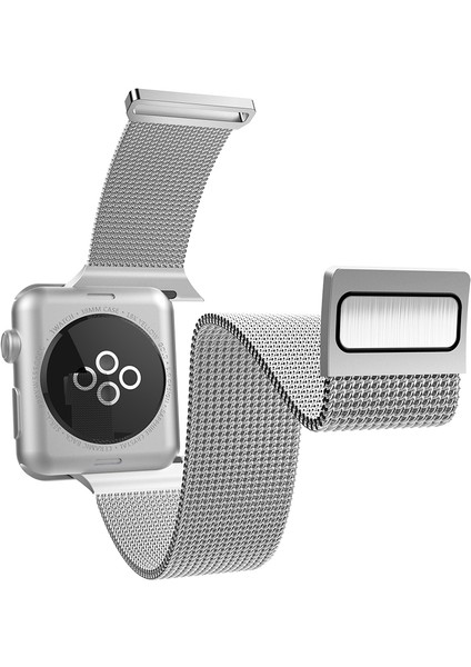 Watch 10 42MM Uyumlu Metal Hasır Kordon Mesh Band Serisi Gümüş fiyatları