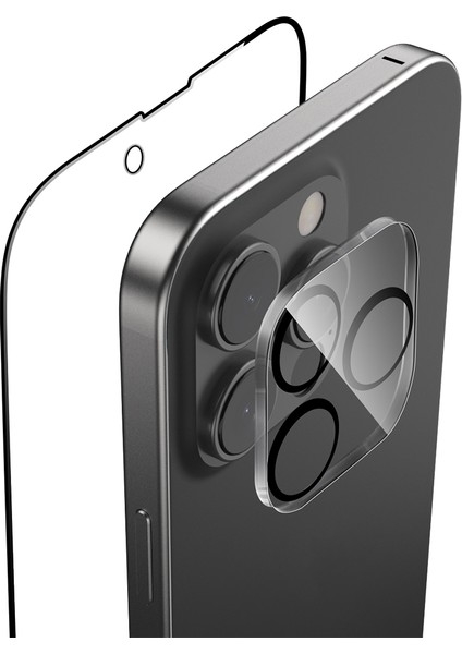 iPhone 16 Pro Max Raptic Temperli Ekran ve Lens Koruyucu 2'li Set