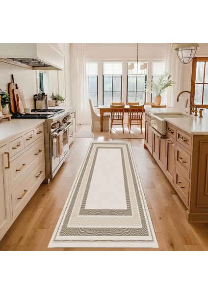 Dekoratif Salon Mutfak Koridor Halısı Modern Vizon 4012 modelleri