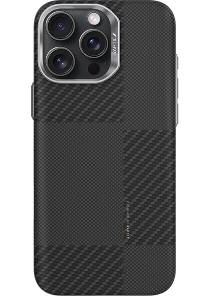 iPhone 16 Pro Kılıf Magsafe Uyumlu 600D Raptic Aramid Fiber Croxx Mondrian Serisi Kapak Siyah