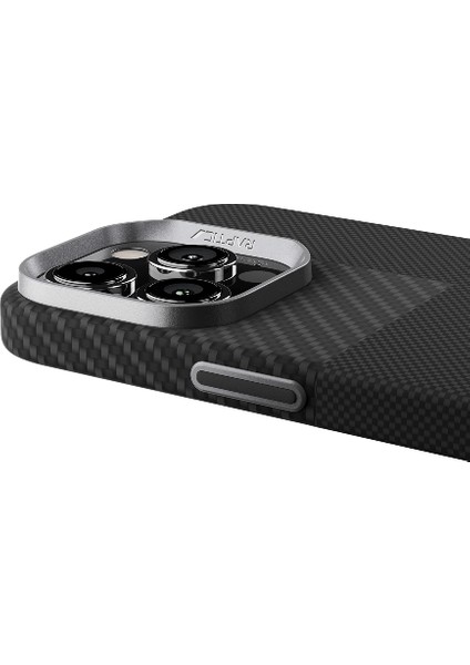iPhone 16 Pro Kılıf Magsafe Uyumlu 600D Raptic Aramid Fiber Croxx Mondrian Serisi Kapak Siyah