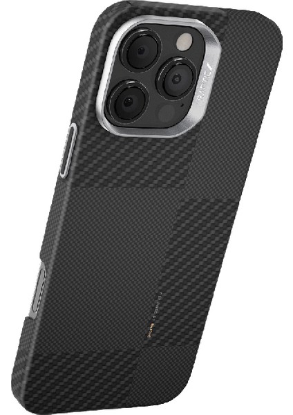 iPhone 16 Pro Max Kılıf Magsafe Uyumlu 600D Raptic Aramid Fiber Croxx Mondrian Serisi Kapak Siyah